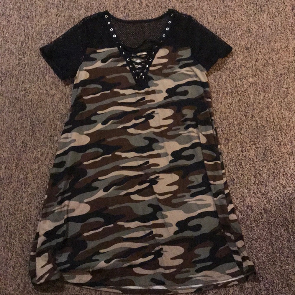 camo t-shirt dress